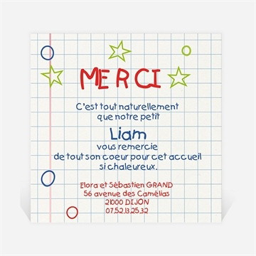 Remerciement naissance coucou