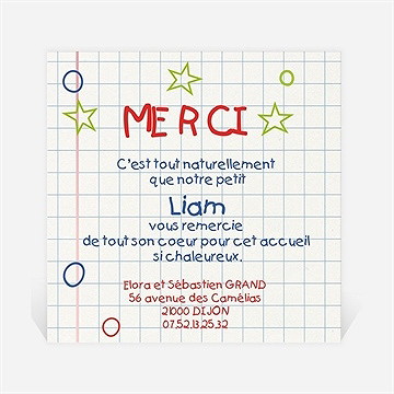 Remerciement naissance coucou