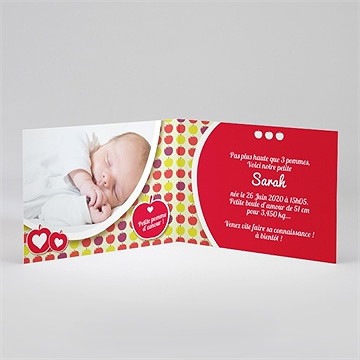 Faire-part naissance belle pomme - Intérieur du faire-part