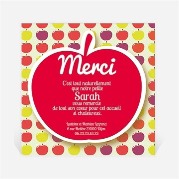 Remerciement naissance belle pomme