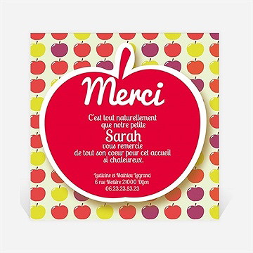 Remerciement naissance belle pomme