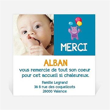 Remerciement naissance petite frimousse à embrasser