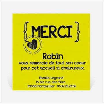 Remerciement naissance pictogrammes sur photo