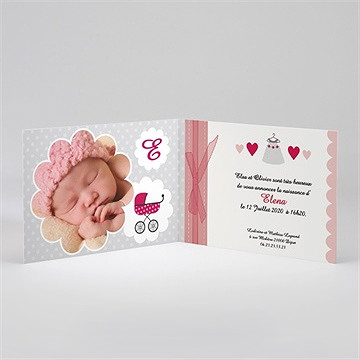 Faire-part naissance notre petite demoiselle - Intérieur du faire-part