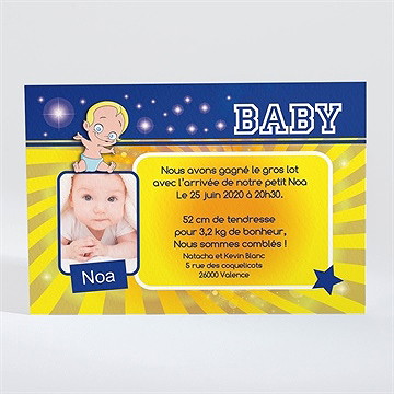 Faire-part naissance jeux d'enfants - Dos du faire-part