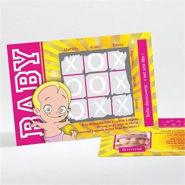 Faire-part naissance jeux enfant original drole