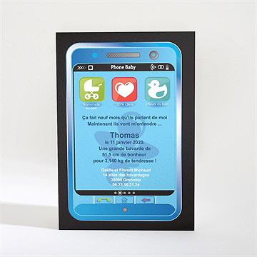 Faire-part naissance fun et sympa - Dos du faire-part