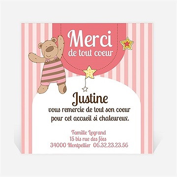 Remerciement naissance annonce vintage illustration