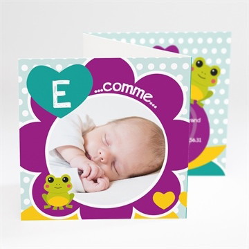 Faire-part naissance jolie fleur photo