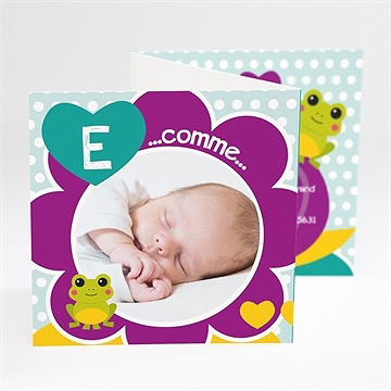 Faire-part naissance jolie fleur photo