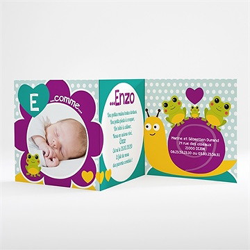 Faire-part naissance jolie fleur photo - Intérieur du faire-part