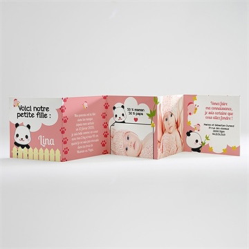 Faire-part naissance un amour de panda - Intérieur du faire-part