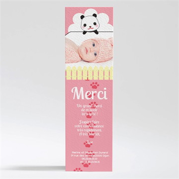 Remerciement naissance un amour de panda