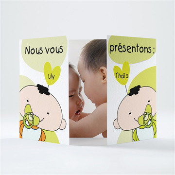 Faire-part naissance nos 2 jumeaux