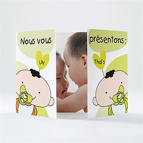 Faire-part naissance nos 2 jumeaux