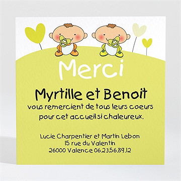 Remerciement naissance nous vous présentons jumeaux