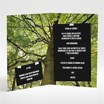 Menu mariage marions nous dans les bois - Intérieur du menu