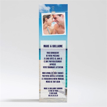 Remerciement mariage sur le ponton