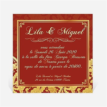 Carton d'invitation mariage inspiration bollywood