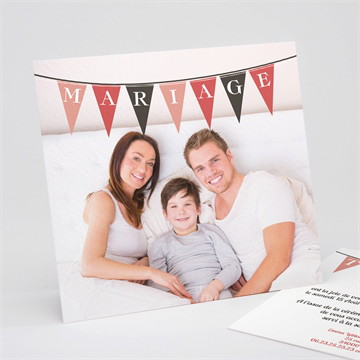 Faire-part mariage mariage sous les fanions