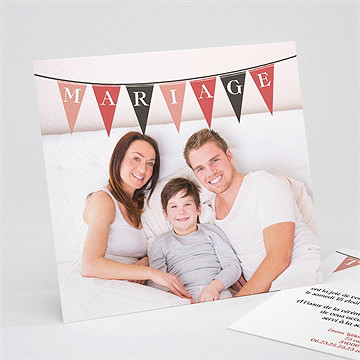 Faire-part mariage mariage sous les fanions