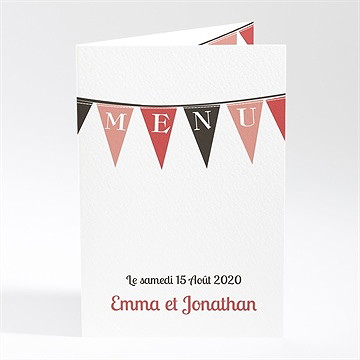 Menu mariage mariage sous les fanions