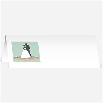 Marque-place mariage silhouettes noires et blanches