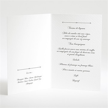 Menu mariage sérénité - Intérieur du menu