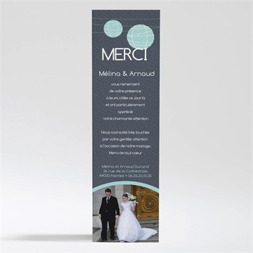 Remerciement mariage guirlande de lampions ardoise