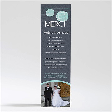 Remerciement mariage guirlande de lampions ardoise