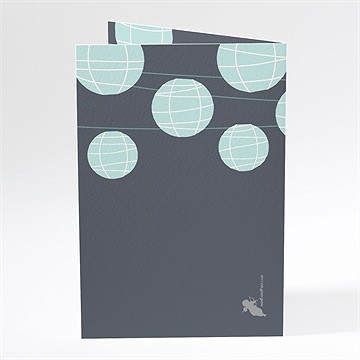 Menu mariage guirlande de lampions ardoise - Dos du menu