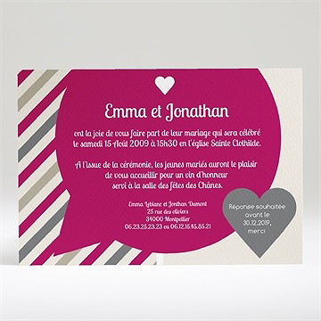 Faire-part mariage vous êtes invités - Dos du faire-part