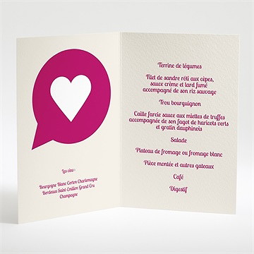 Menu mariage vous êtes invités - Intérieur du menu