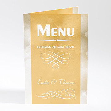 Menu mariage scintillements