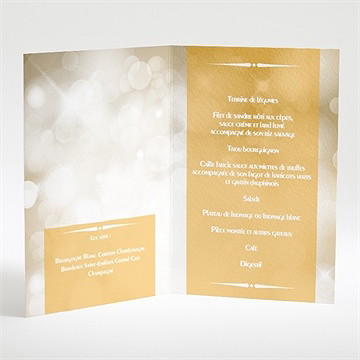 Menu mariage scintillements - Intérieur du menu