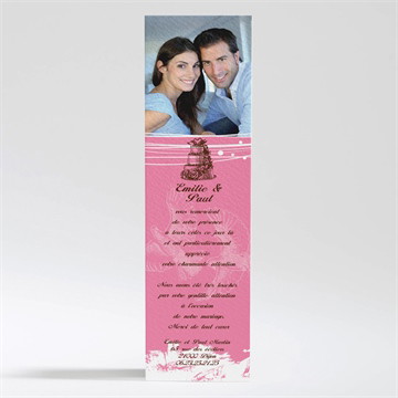 Remerciement mariage le gâteau rose et blanc