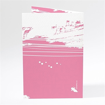 Menu mariage le gâteau rose et blanc - Dos du menu