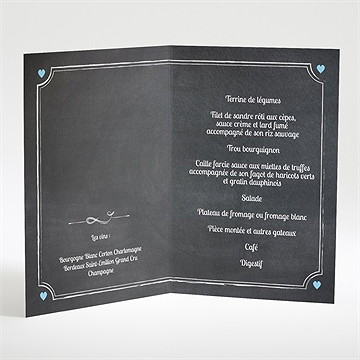 Menu mariage vintage ardoise photo - Intérieur du menu