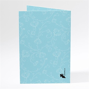 Menu mariage en bleu et noir - Dos du menu