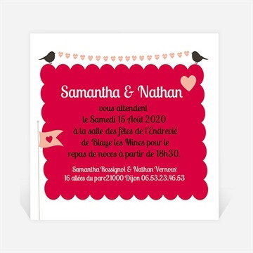 Carton d'invitation mariage l'enclos de notre amour