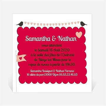 Carton d'invitation mariage l'enclos de notre amour