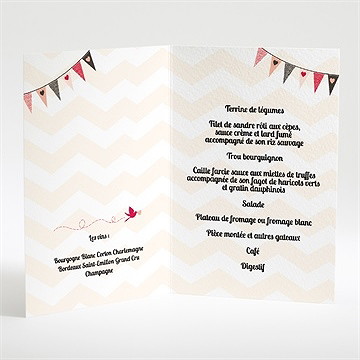 Menu mariage l'enclos de notre amour - Intérieur du menu