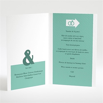 Menu mariage destination notre bonheur - Intérieur du menu