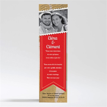 Remerciement mariage carte postale voyage