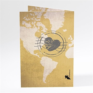 Menu mariage carte postale voyage - Dos du menu