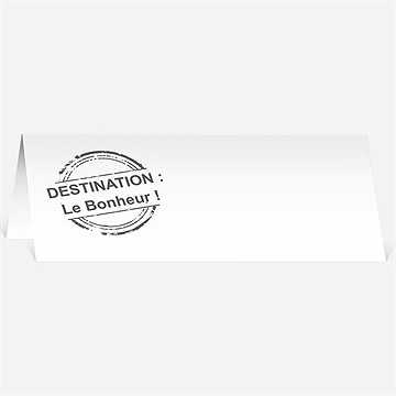 Marque-place mariage carte postale voyage