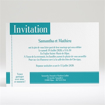 Faire-part mariage pour la vie - Dos du faire-part