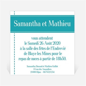 Carton d'invitation mariage pour la vie