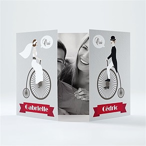 Faire-part mariage vélo vintage photo
