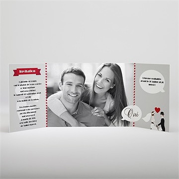 Faire-part mariage vélo vintage photo - Intérieur du faire-part